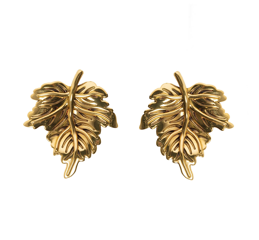 BRINCO FOLHAGEM M POLIDO OURO