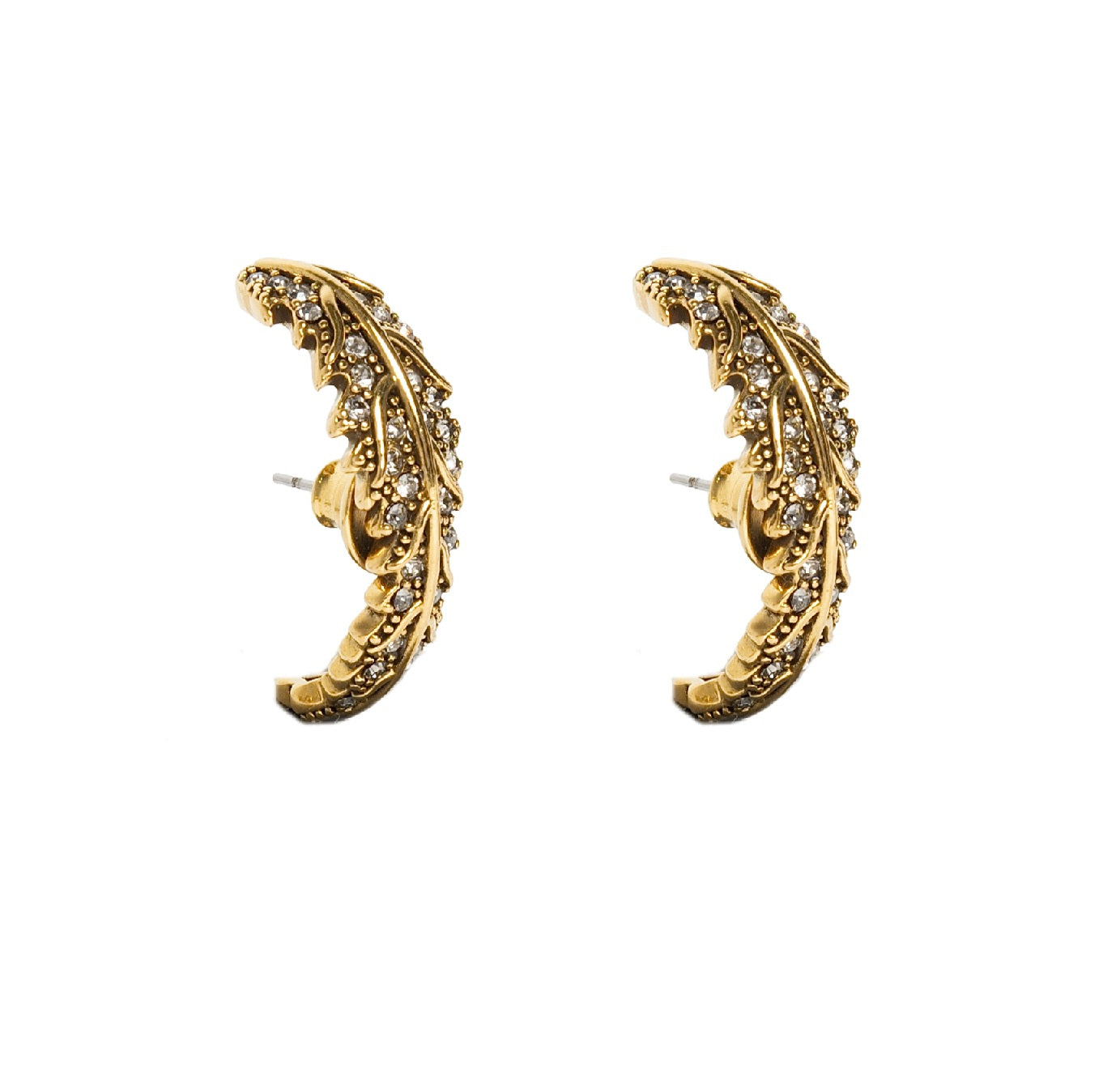 BRINCO FOLHAGEM ENCAIXE CRAV OURO