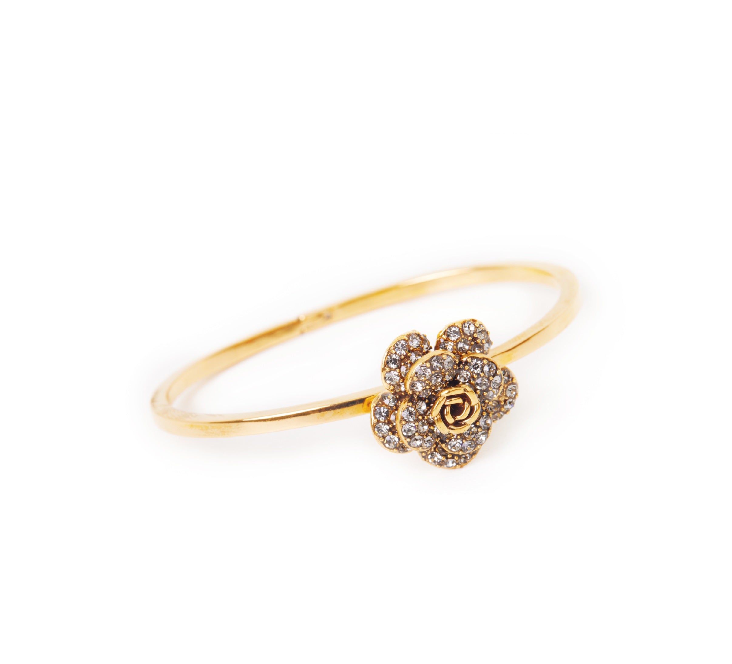 BRACELETE MINI CAMÉLIA DUPLA CRAVEJADA OURO