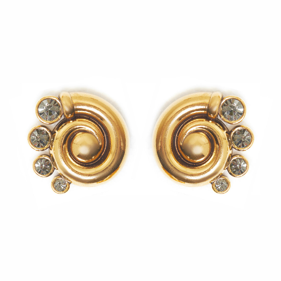 BRINCO CICLOS ESPIRAL LATERAL M STRASS OURO