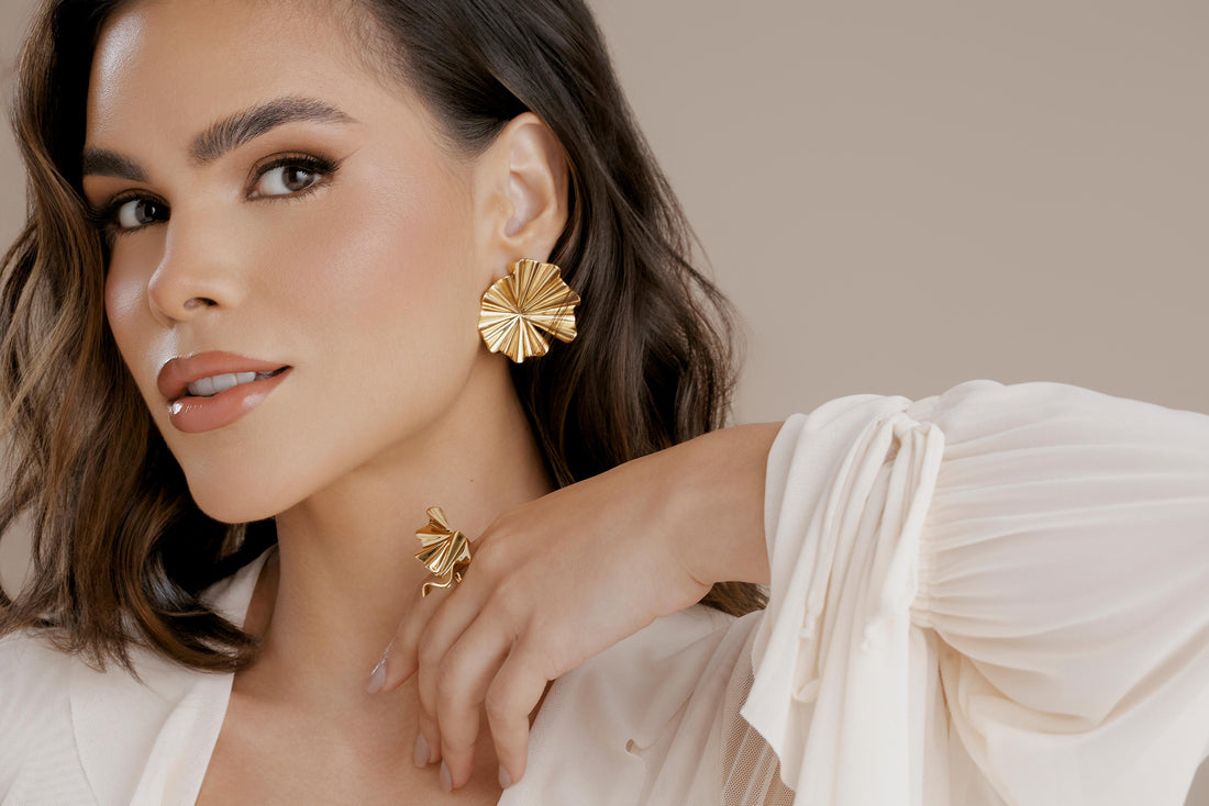 BRINCO TEMPO I LEQUE DUPLO CIRCULAR OURO