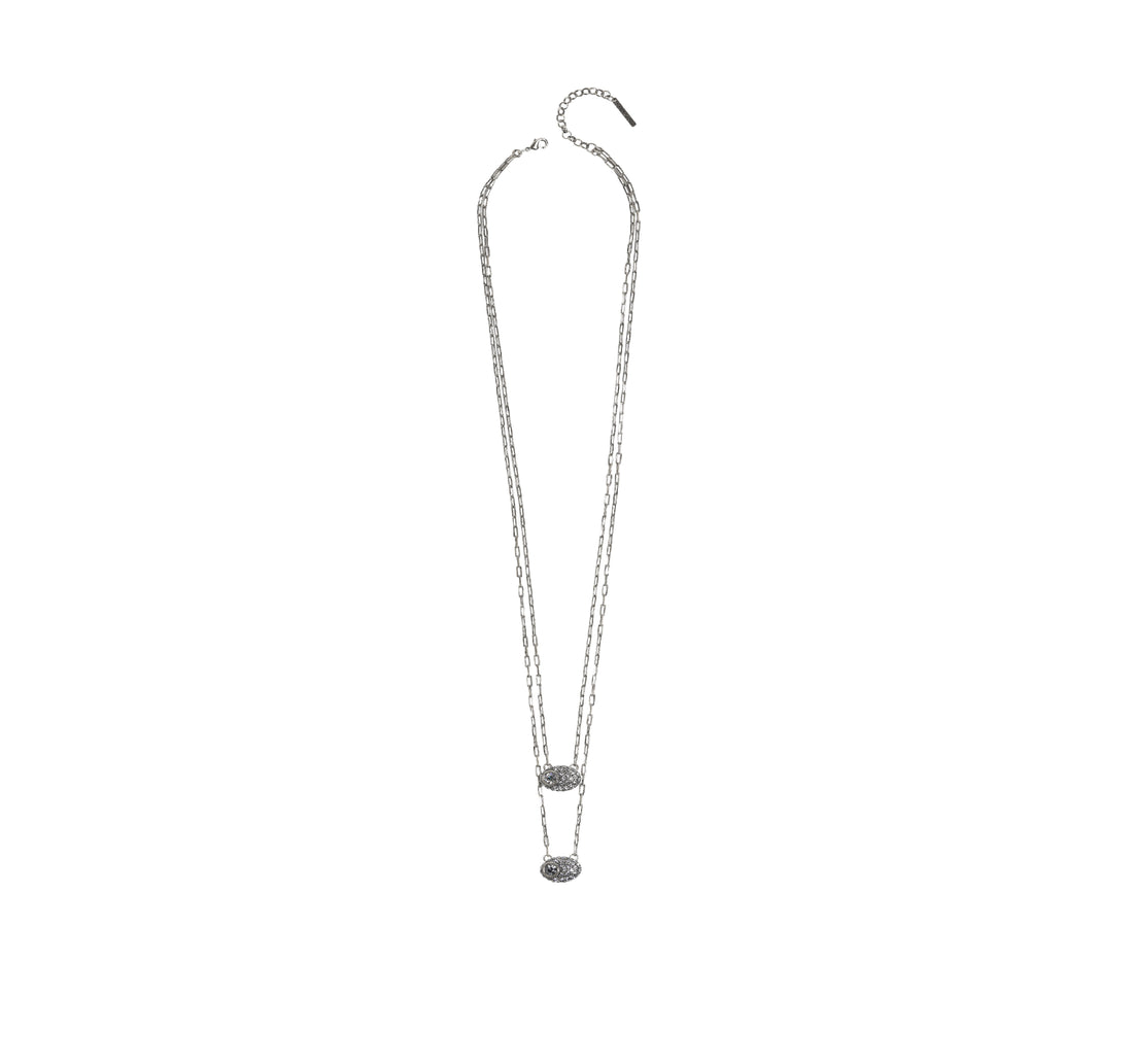 COLAR NÚCLEO CORRENTE DUPLO PRATA