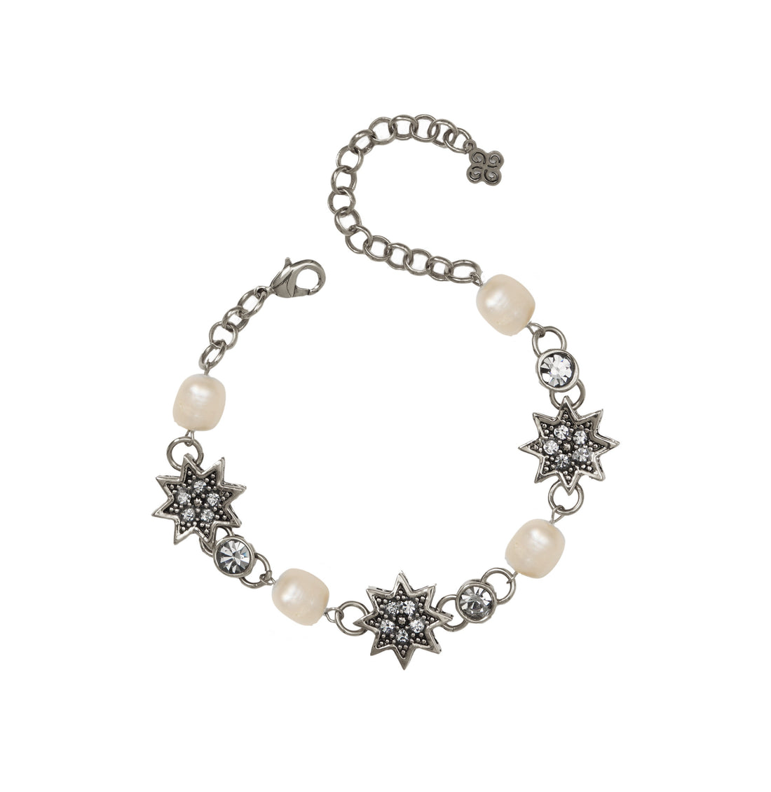 PULSEIRA GUIA ESTRELA, RIVIERA, PÉROLAS PRATA