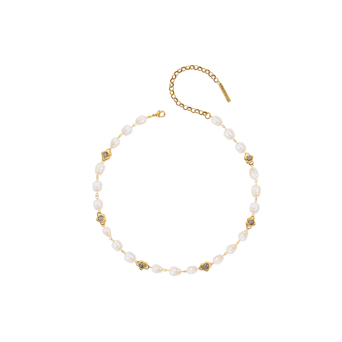 COLAR AURA RIVIERA CORAÇÃO PÉROLAS OURO