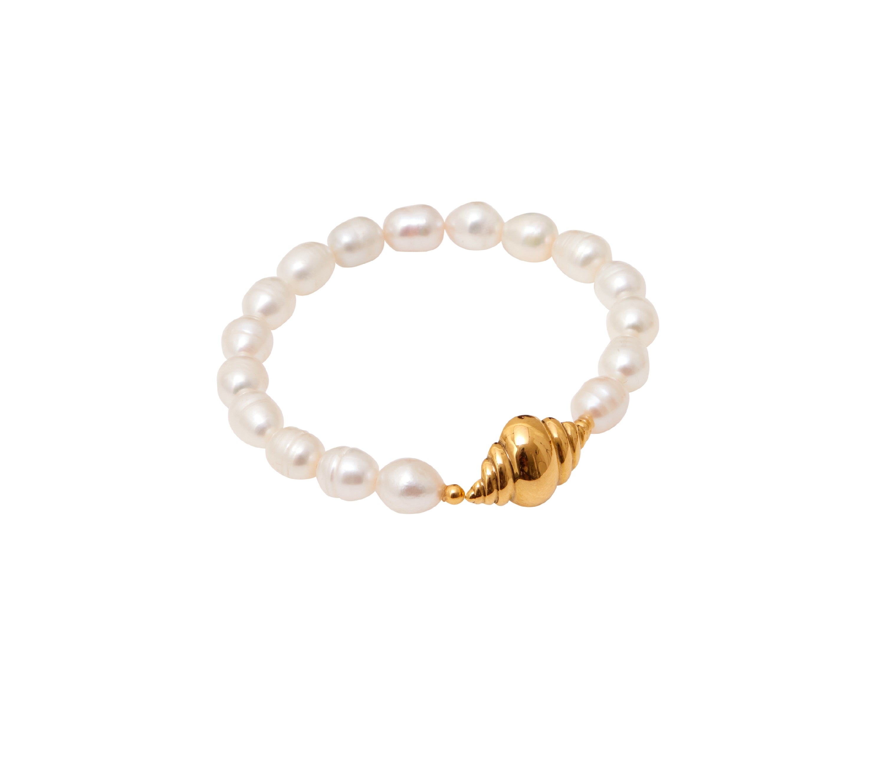 PULSEIRA MARÉ CONCHAS PÉROLAS OURO