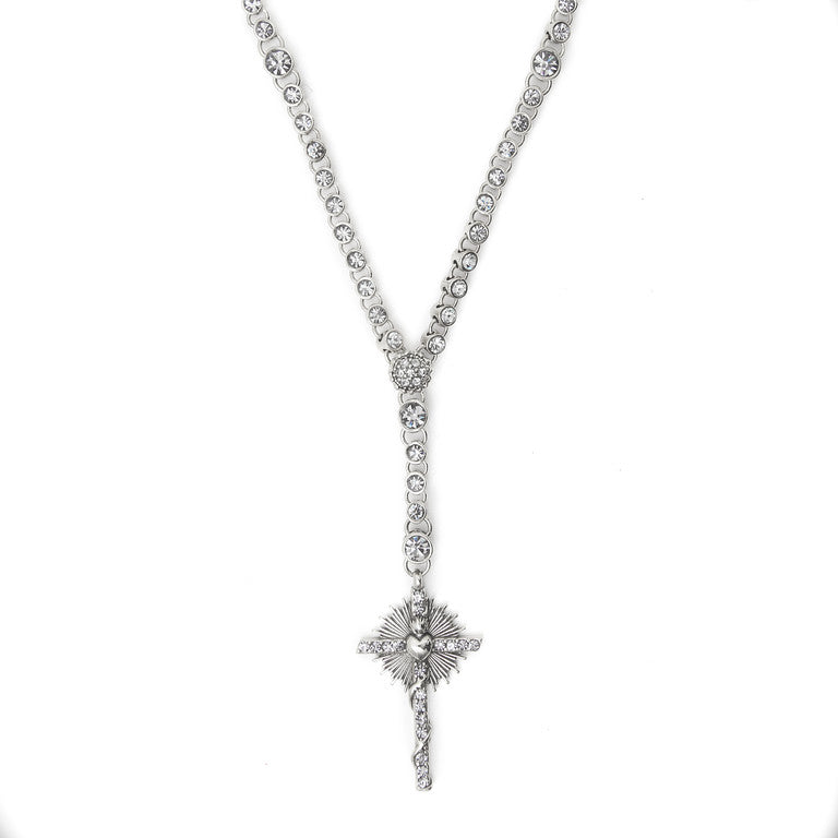 TERÇO AMOR SAGRADO PRATA