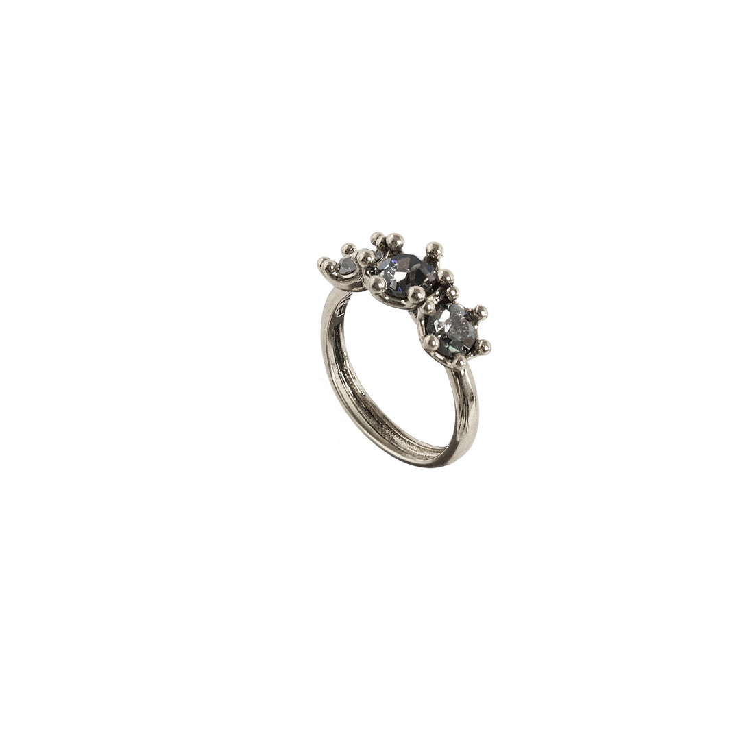 ALIANÇA HIBISCO TRIPLO STRASS PRATA