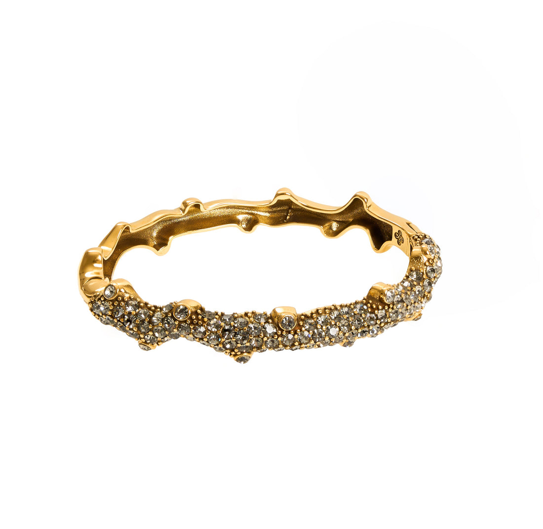 BRACELETE GIRASSOL CAULE CRAVEJADO OURO