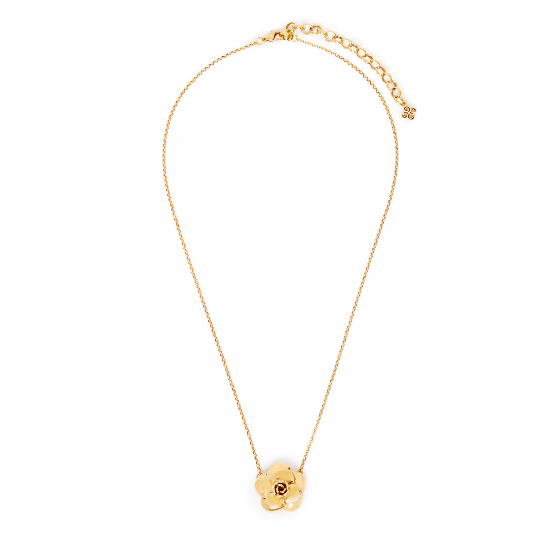 COLAR MINI CAMÉLIA DUPLA POLIDA OURO