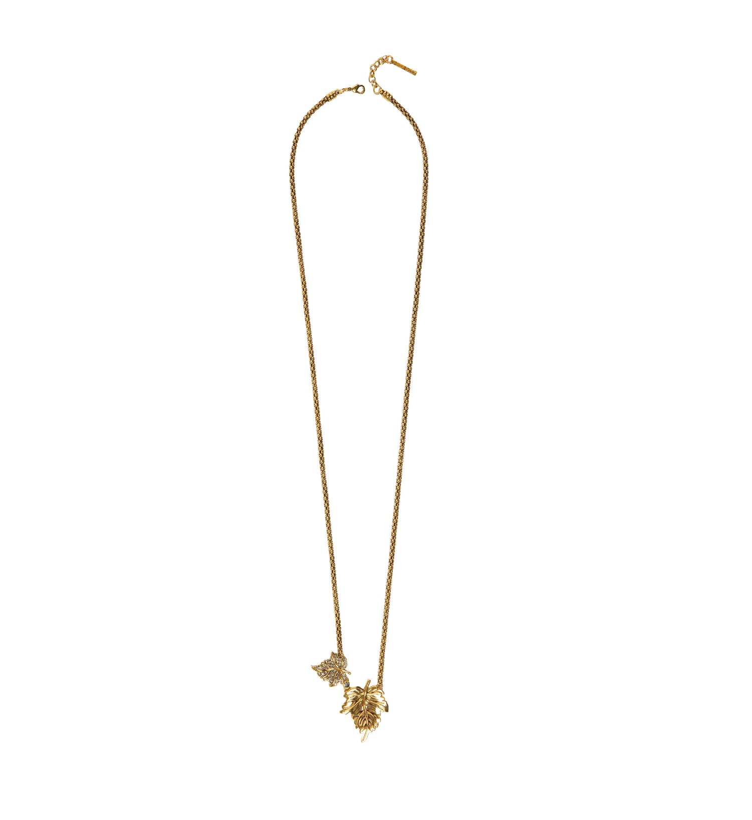 COLAR FOLHAGEM CORRENTE 74CM OURO