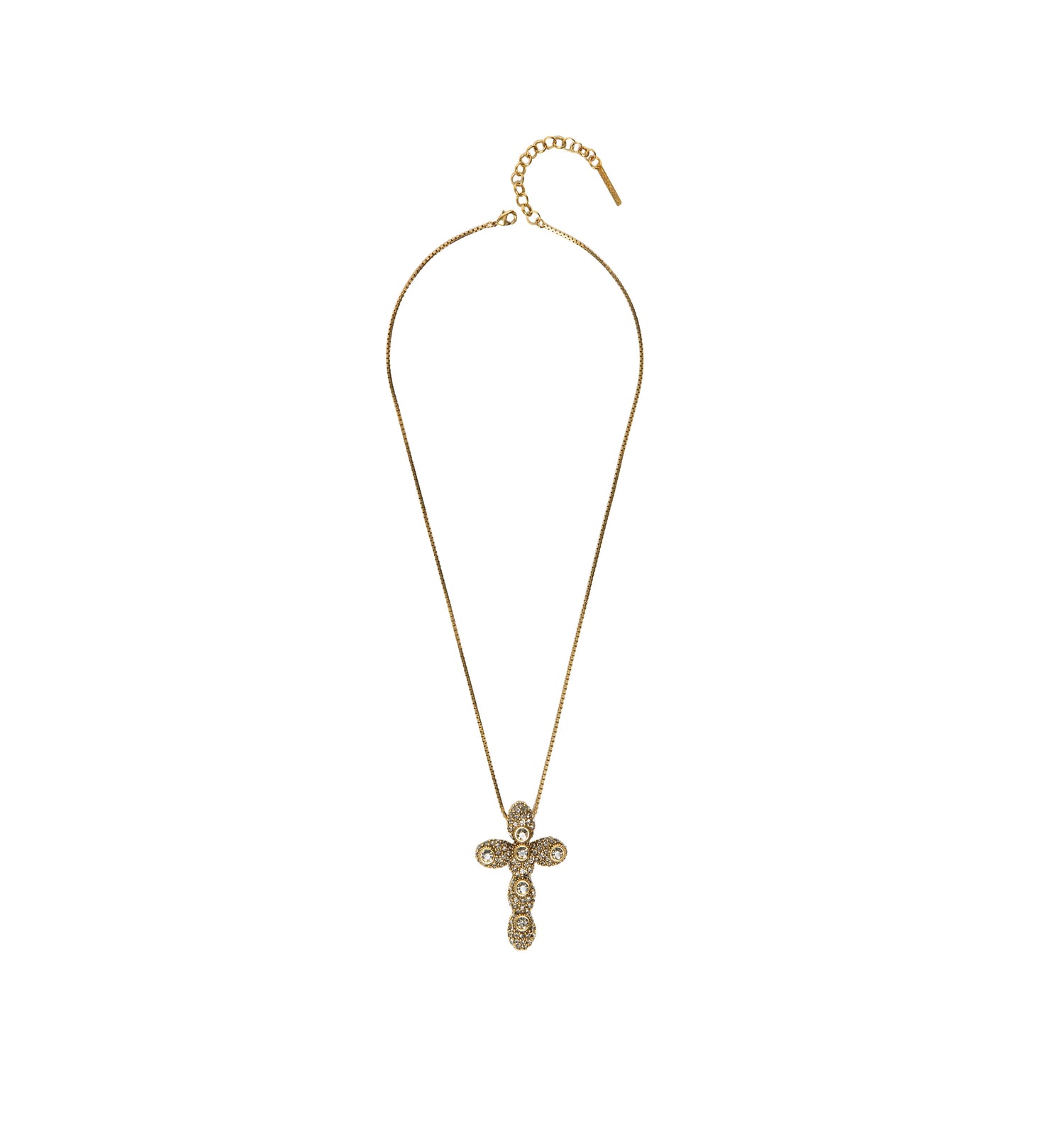 COLAR NÚCLEO CRUZ CRAVEJADO CORRENTE 45CM OURO