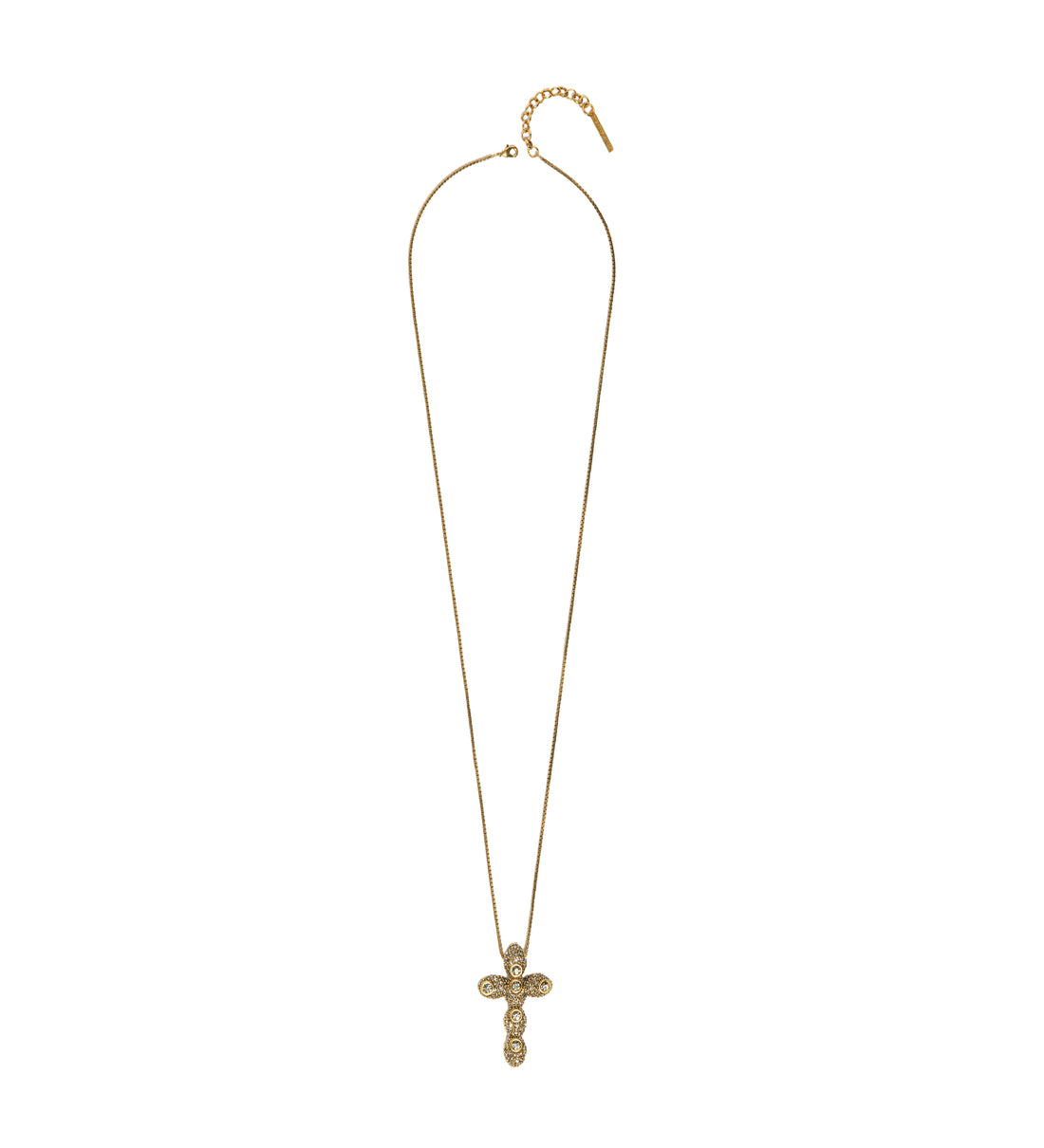 COLAR NÚCLEO CRUZ CRAVEJADO CORRENTE 70CM OURO