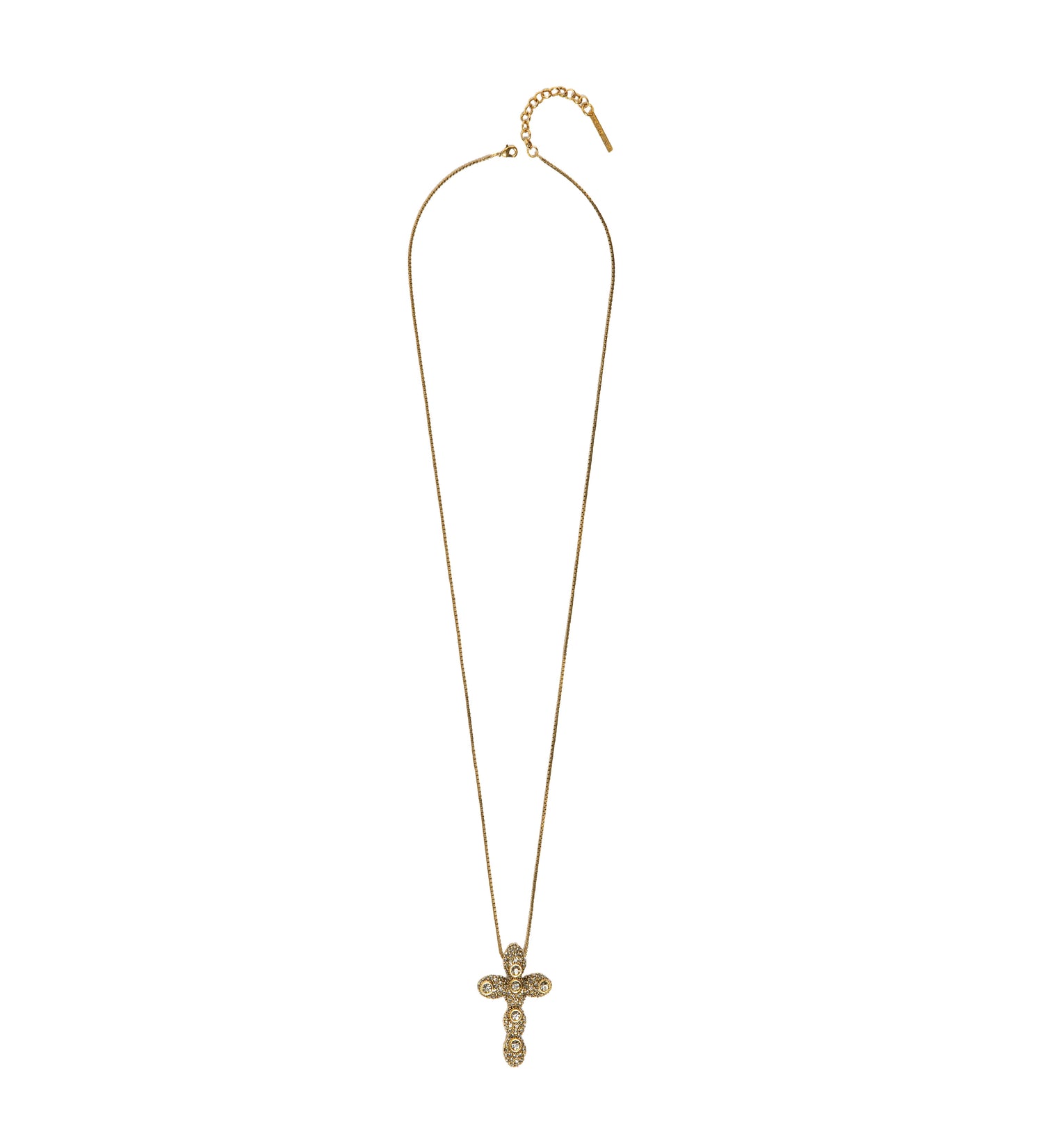 COLAR NÚCLEO CRUZ CRAVEJADO CORRENTE 70CM OURO