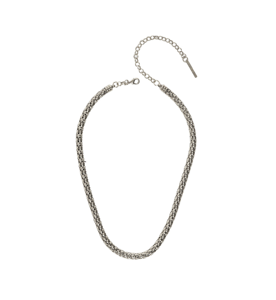 COLAR FOLHAGEM CORRENTE CAULE 40CM PRATA