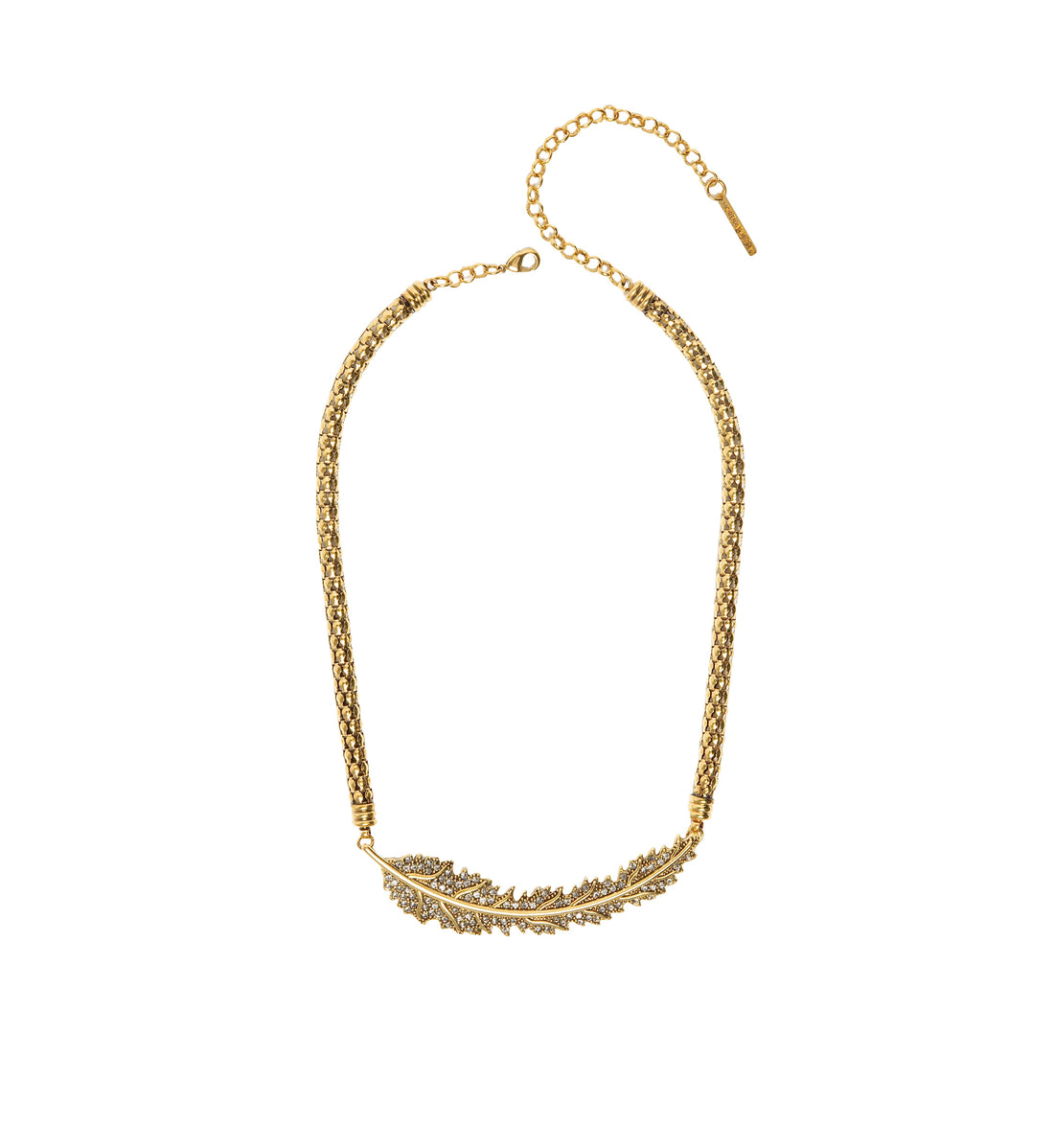 COLAR FOLHAGEM FOLHA CORRENTE 40CM OURO