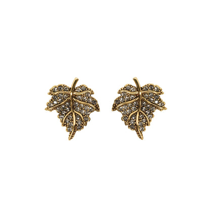 BRINCO FOLHAGEM P CRAVEJADO OURO
