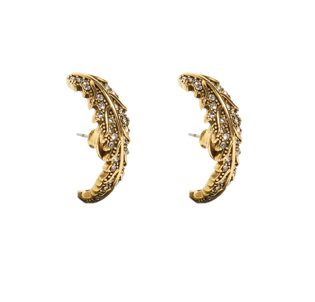 BRINCO FOLHAGEM ENCAIXE CRAV OURO