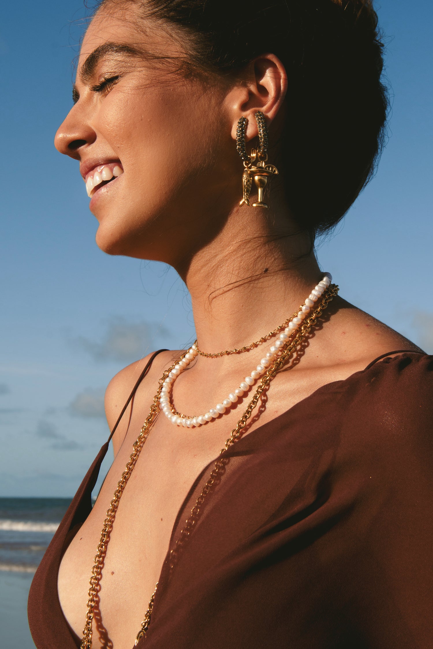 ARGOLA GINGA DO MAR PEIXE OURO