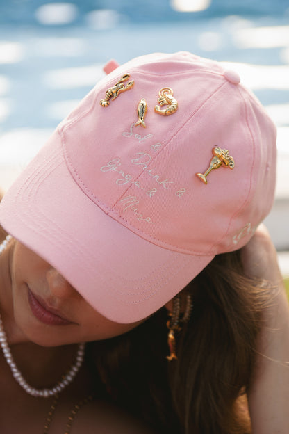 BONÉ GINGA DO MAR MORENA CANELA + IZE ROSA