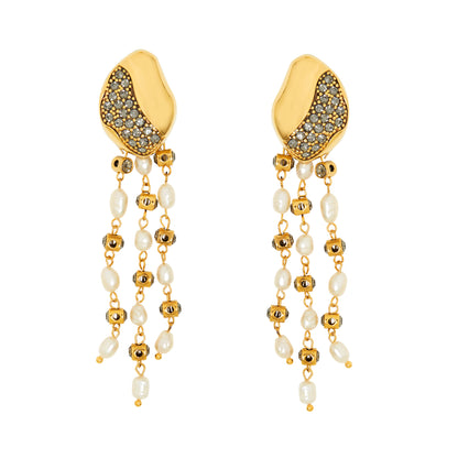 BRINCO REVIVER P CRAVEJADO PÉROLAS OURO BLACK