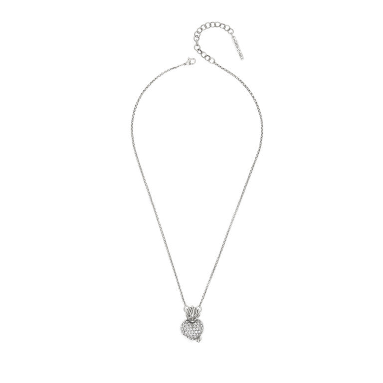 COLAR AMOR SAGRADO PG P CRAVEJADO PRATA - CORRENTE 40 CM
