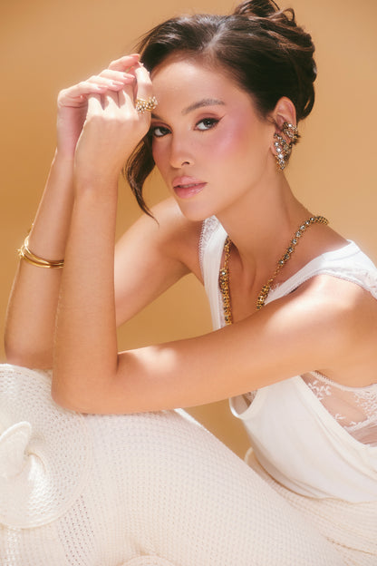 PIERCING HIBISCO STRASS OURO