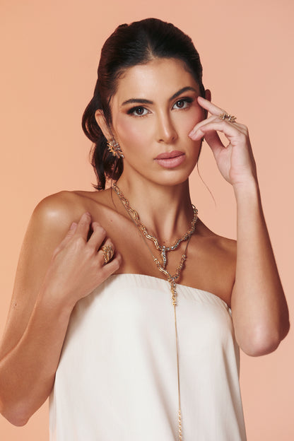 GARGANTILHA SOLAR RAIOS OURO