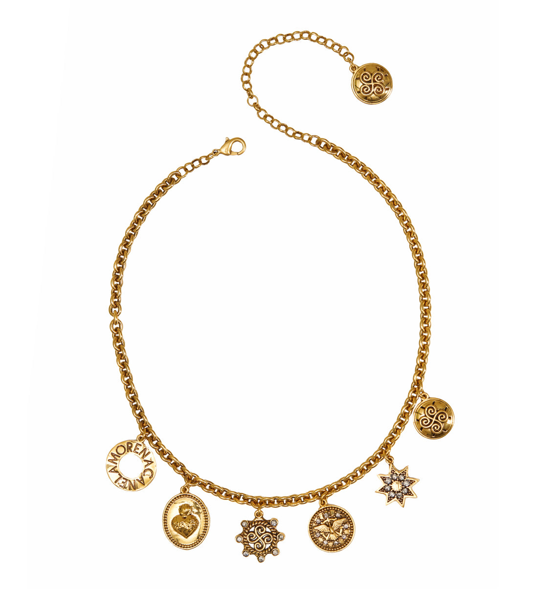 COLAR GUIA CORRENTE MEDALHAS OURO