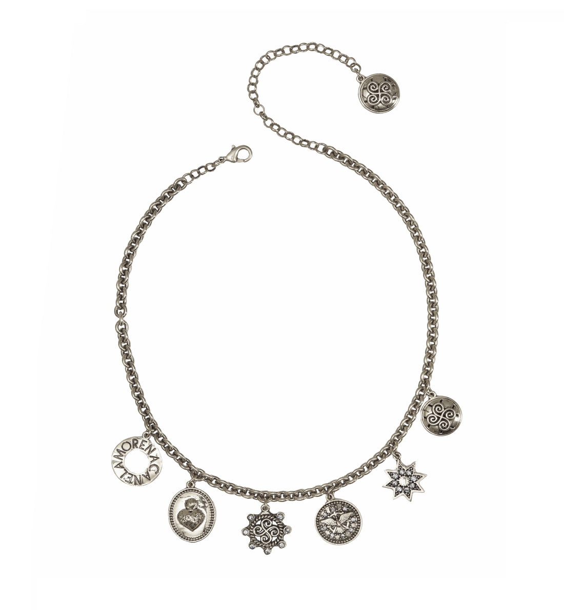 COLAR GUIA CORRENTE MEDALHAS PRATA