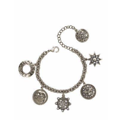 PULSEIRA GUIA CORRENTE MEDALHAS PRATA