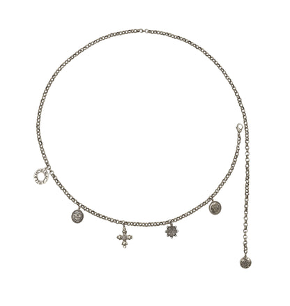 CINTO GUIA CORRENTE MEDALHAS PRATA