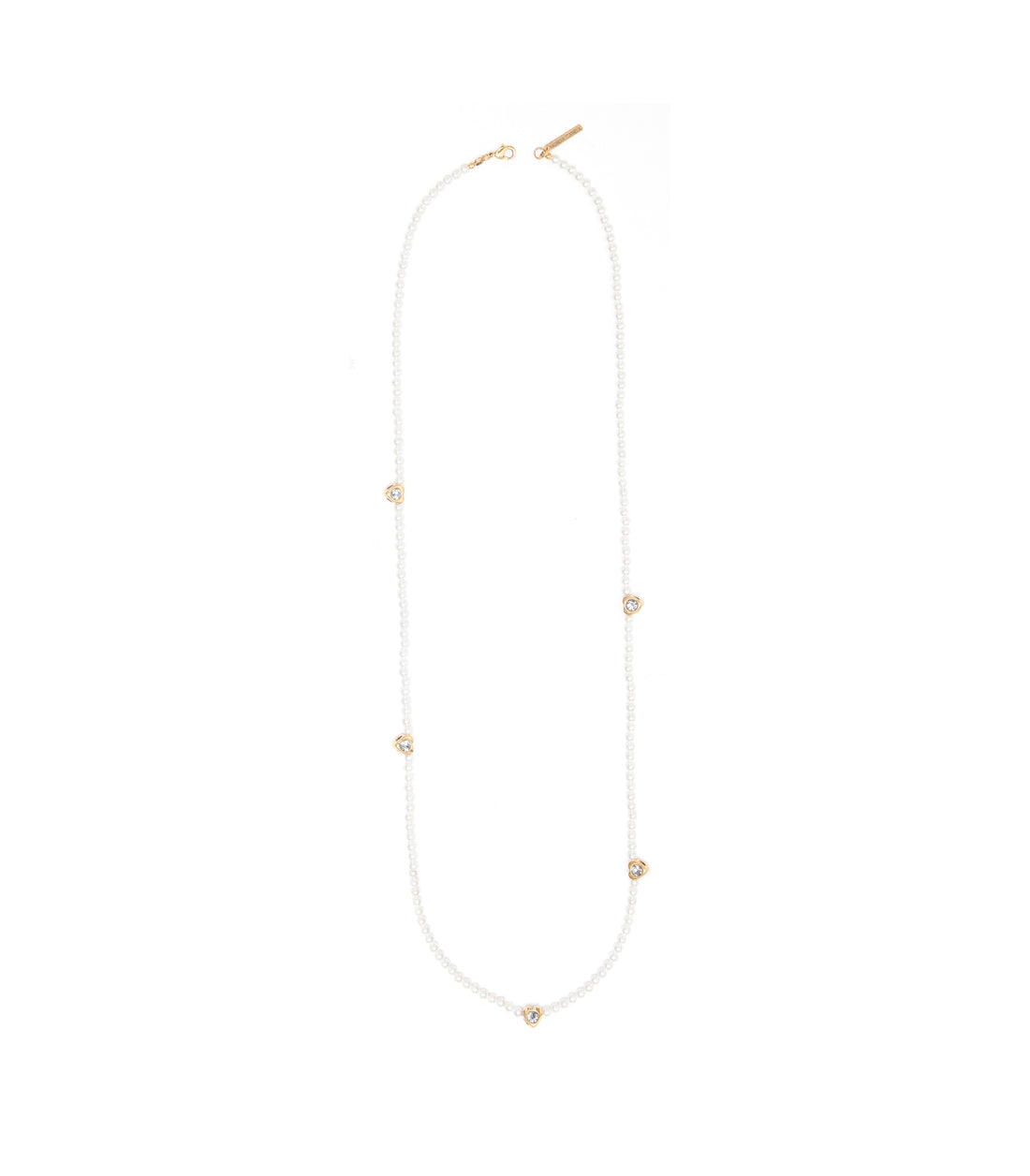 COLAR AURA PÉROLAS RIVIERA CORAÇÃO 80CM OURO