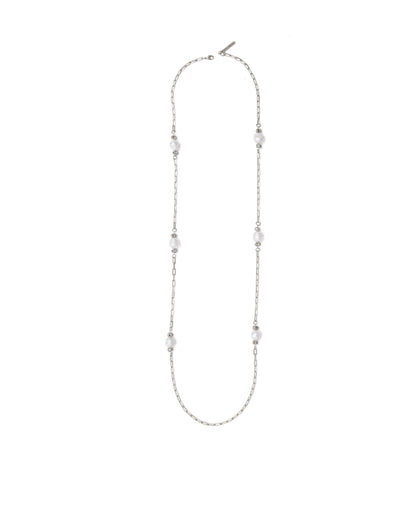 COLAR AURA PÉROLAS CORRENTE 90CM PRATA