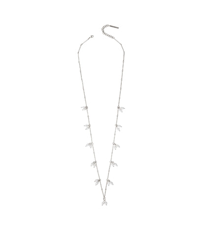 COLAR AURA CORRENTE PALITO PÉROLAS 80CM PRATA