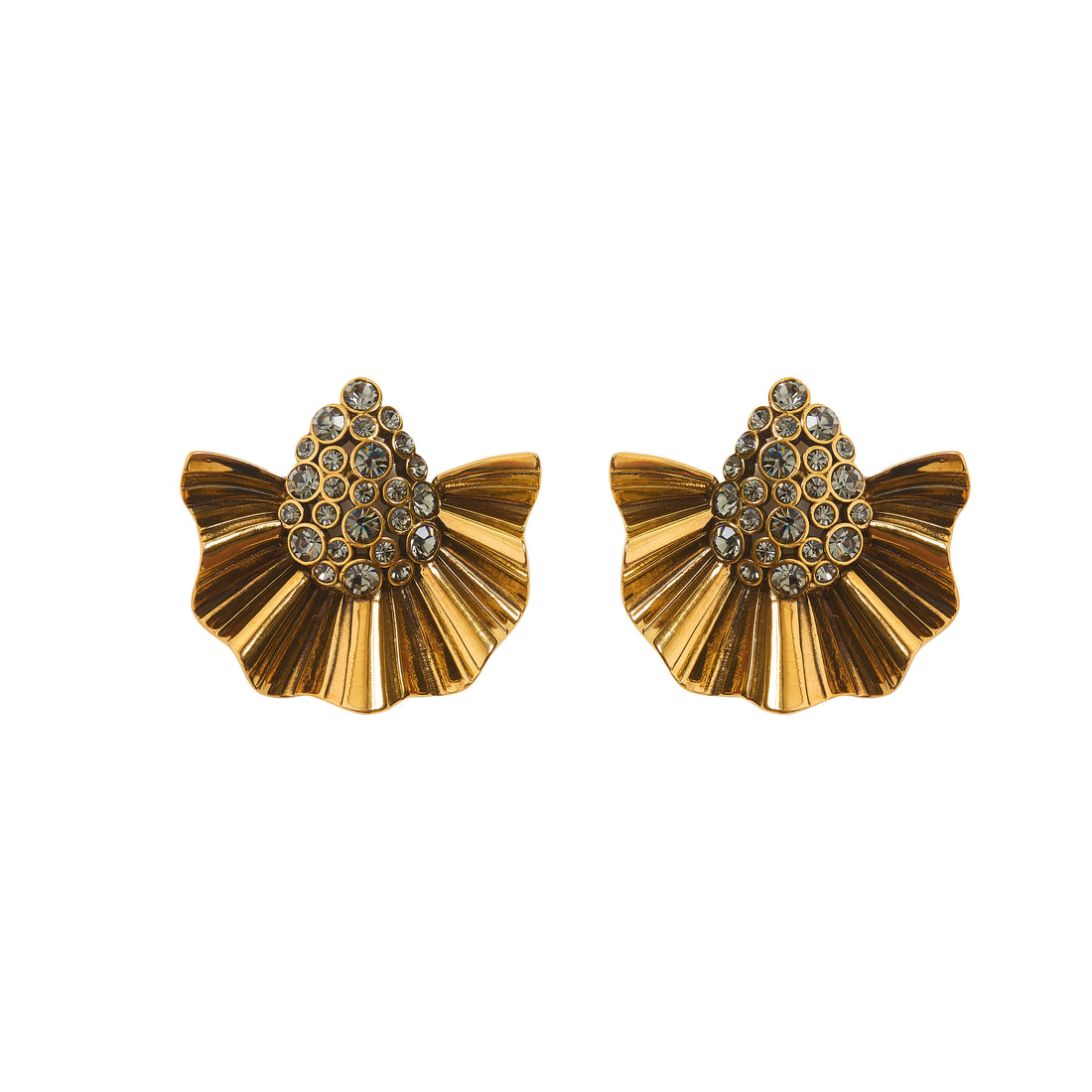 BRINCO TEMPO II GOTA CRAVEJADA LEQUE OURO