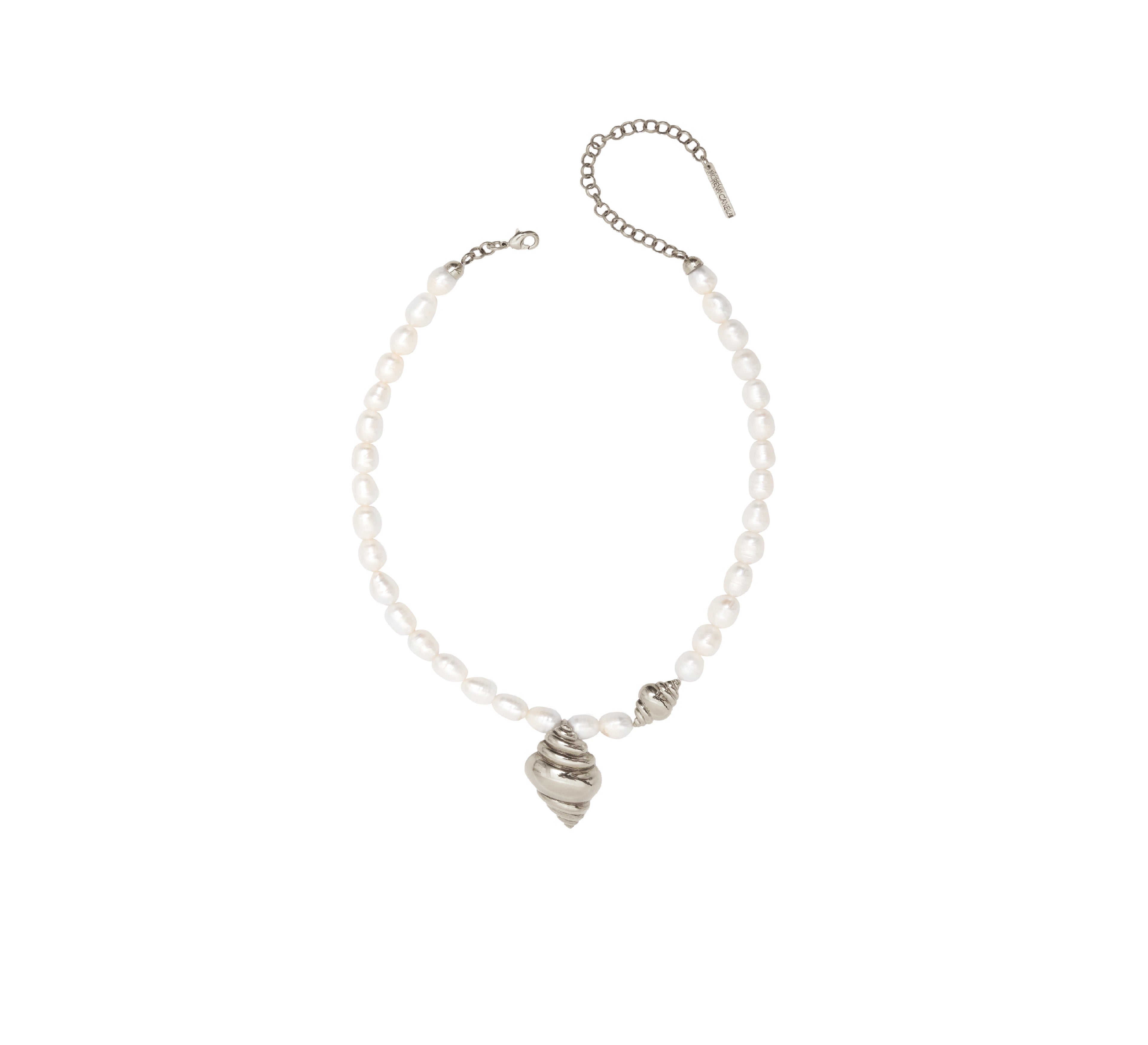 COLAR MARÉ CONCHAS PÉROLA PRATA