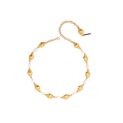 CHOCKER MARÉ CONCHAS PÉROLA OURO
