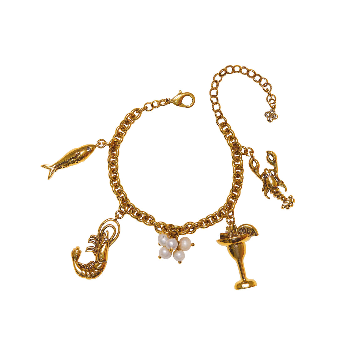 PULSEIRA GINGA DO MAR PINGENTES OURO