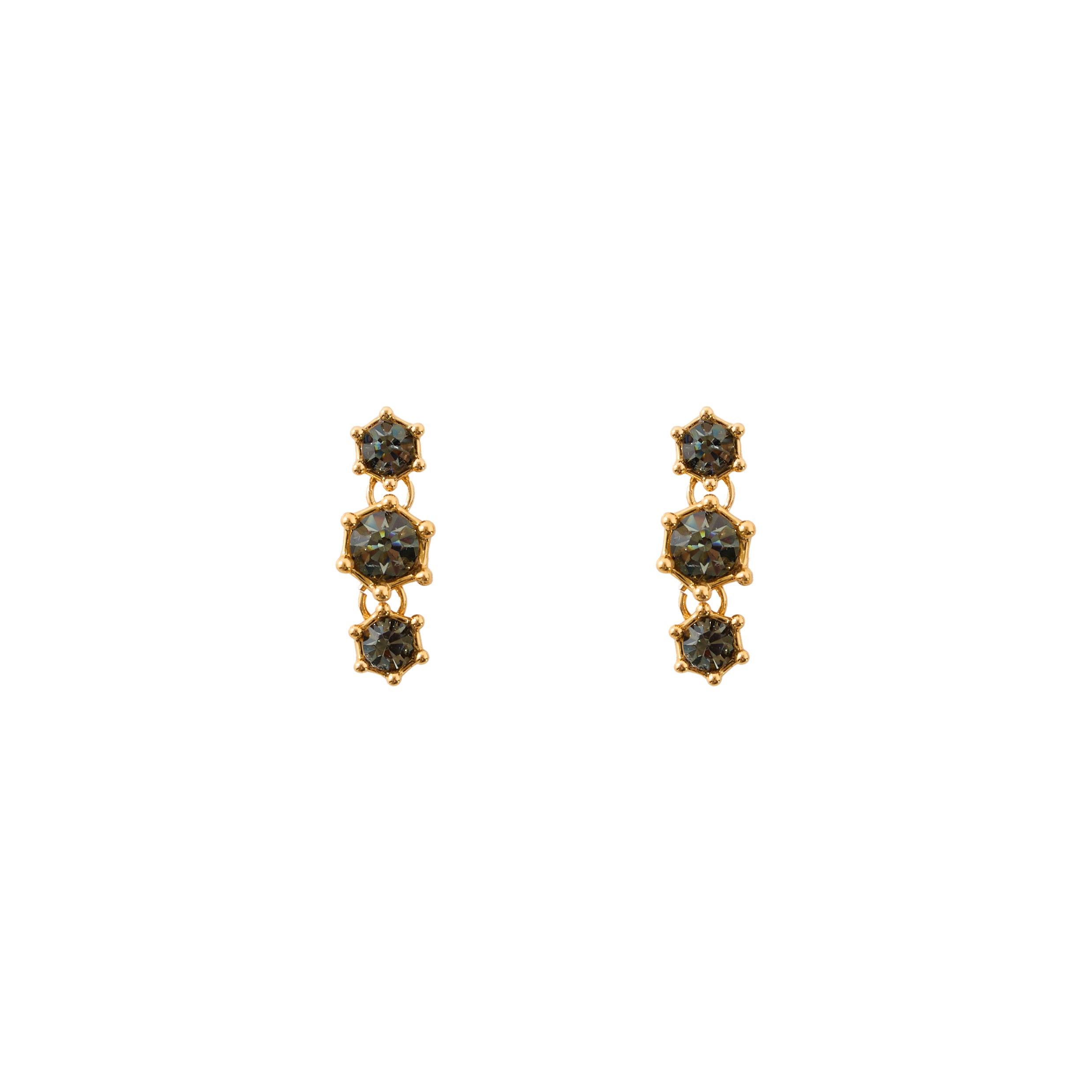 BRINCO HIBISCO RIVIERA TRIPLO STRASS OURO