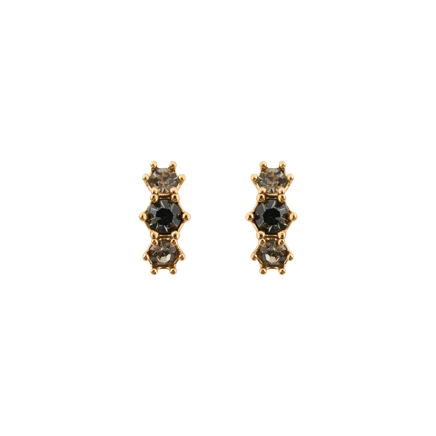 BRINCO HIBISCO PONTO DE LUZ TRIPLO STRASS OURO