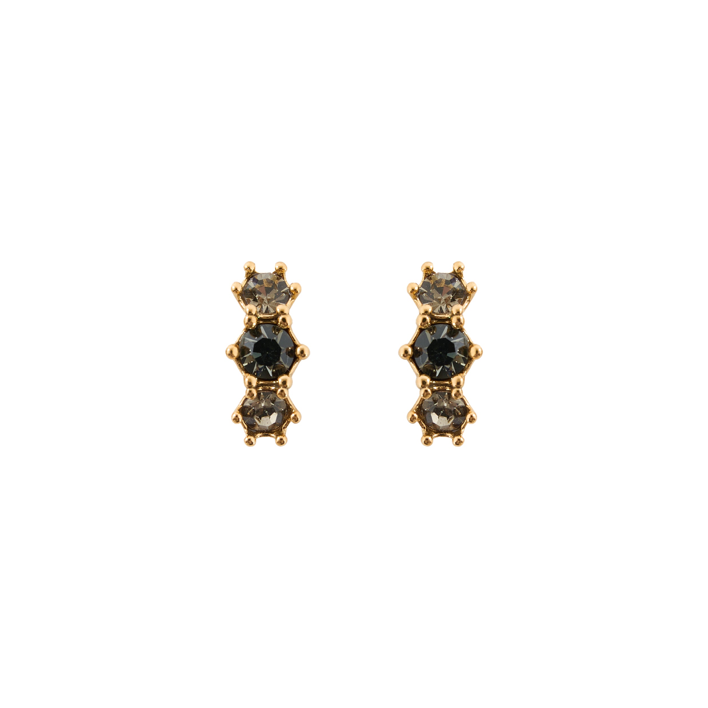 BRINCO HIBISCO PONTO DE LUZ TRIPLO STRASS OURO