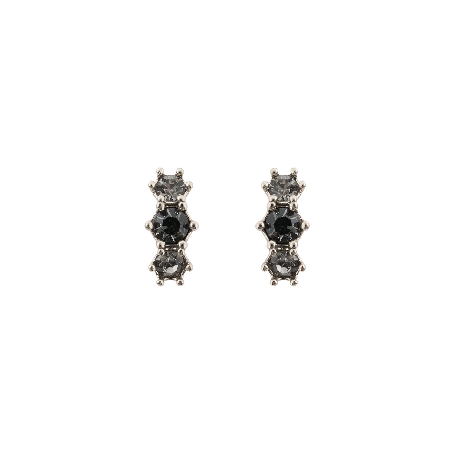 BRINCO HIBISCO PONTO DE LUZ TRIPLO STRASS PRATA