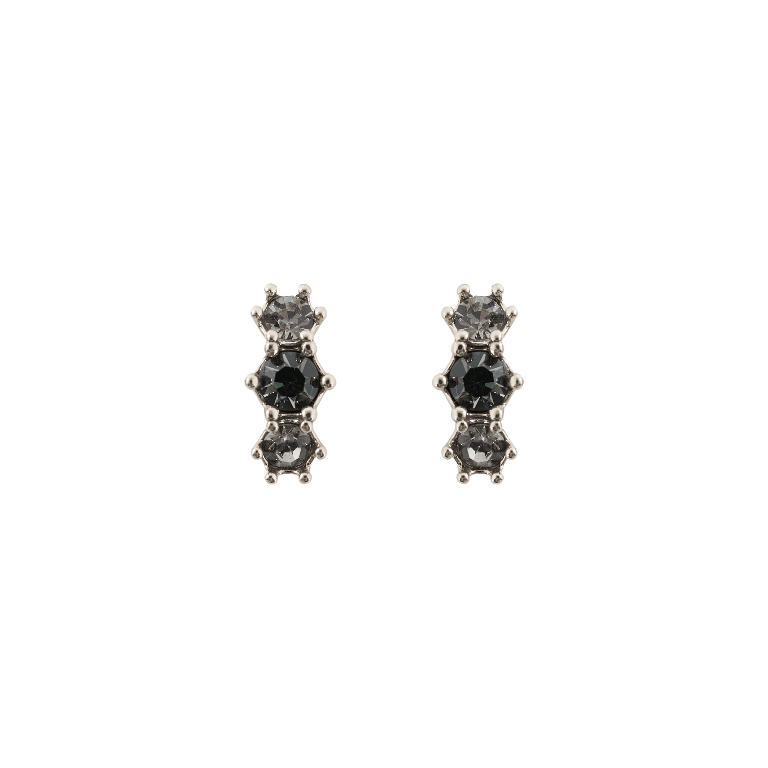 BRINCO HIBISCO PONTO DE LUZ TRIPLO STRASS PRATA