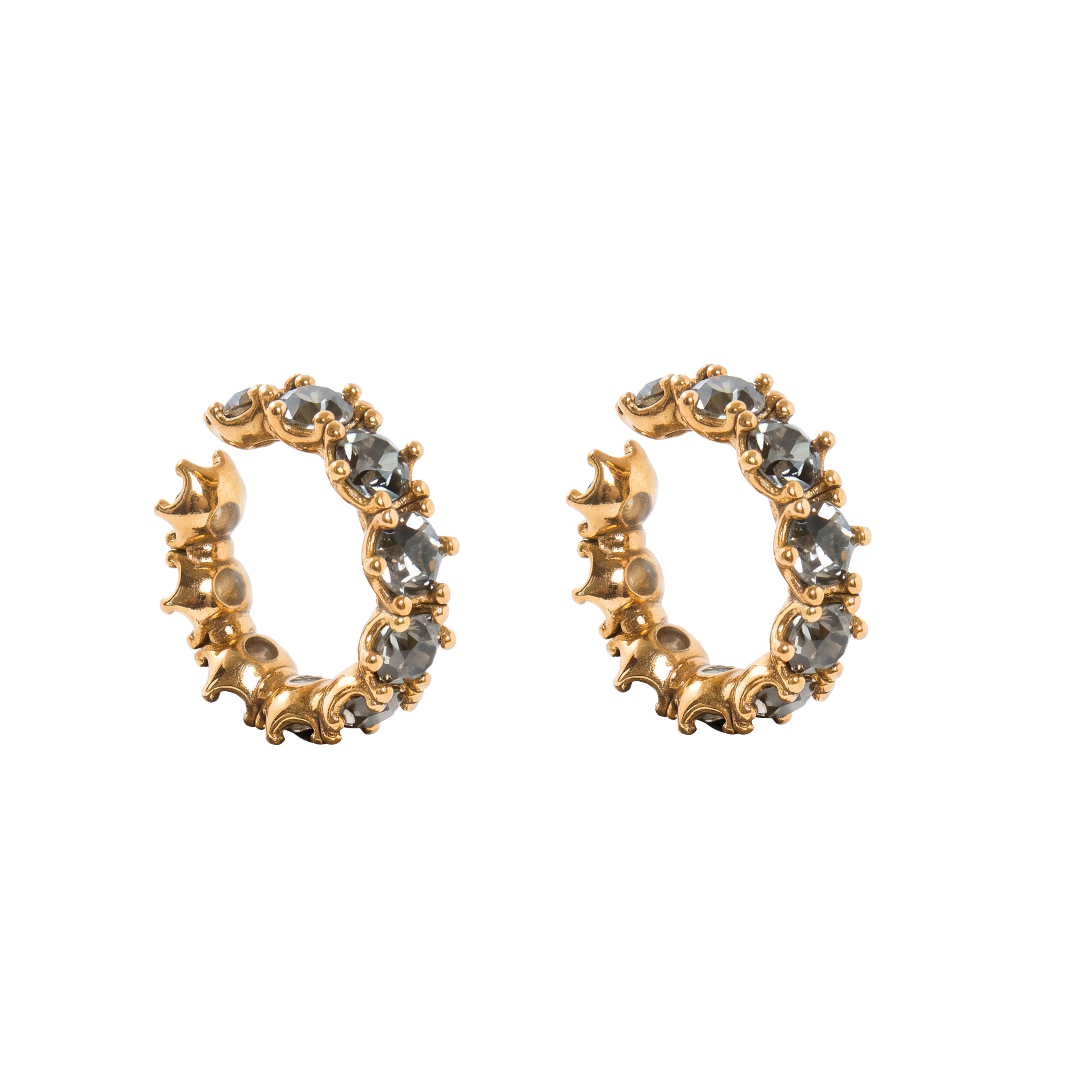 ARGOLA FAKE HIBISCO STRASS OURO