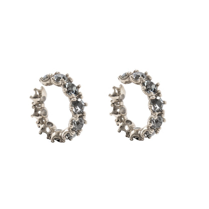 ARGOLA FAKE HIBISCO STRASS PRATA