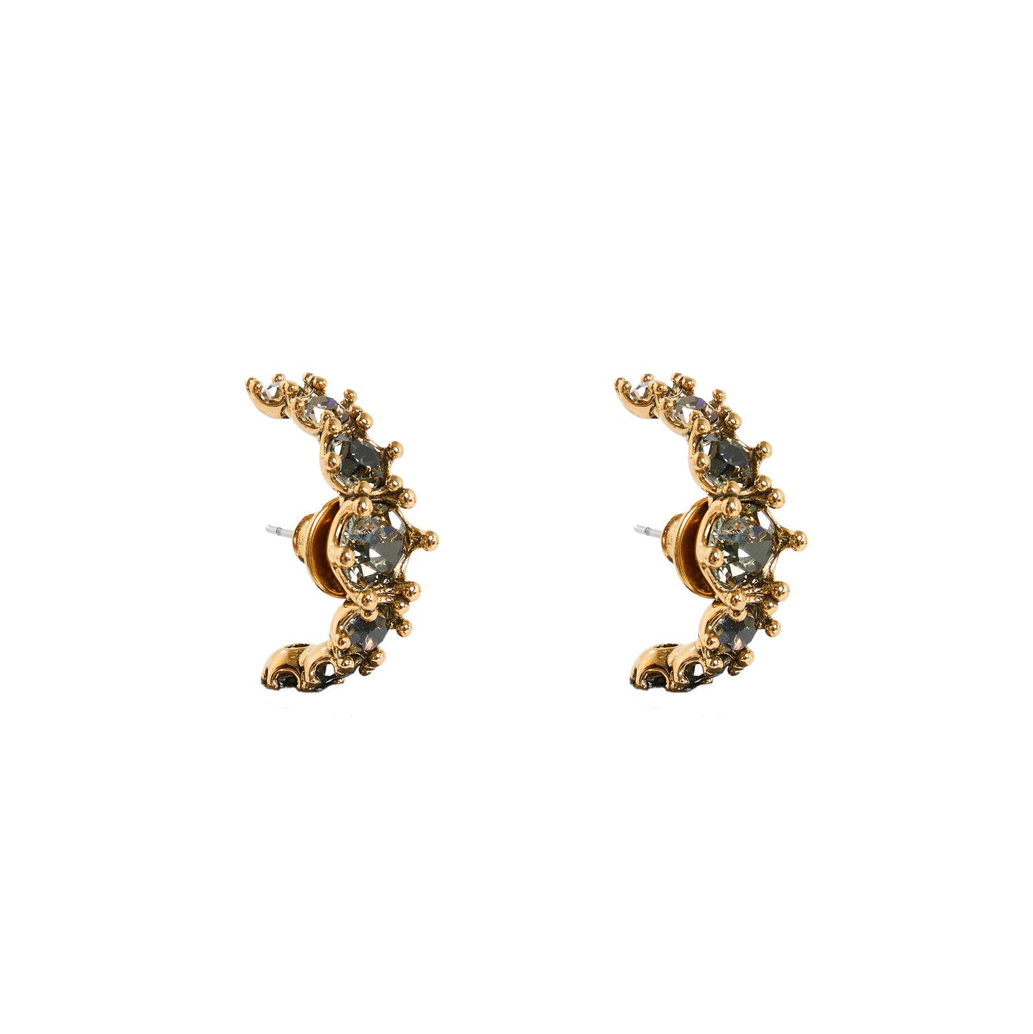 BRINCO HIBISCO ENCAIXE STRASS OURO
