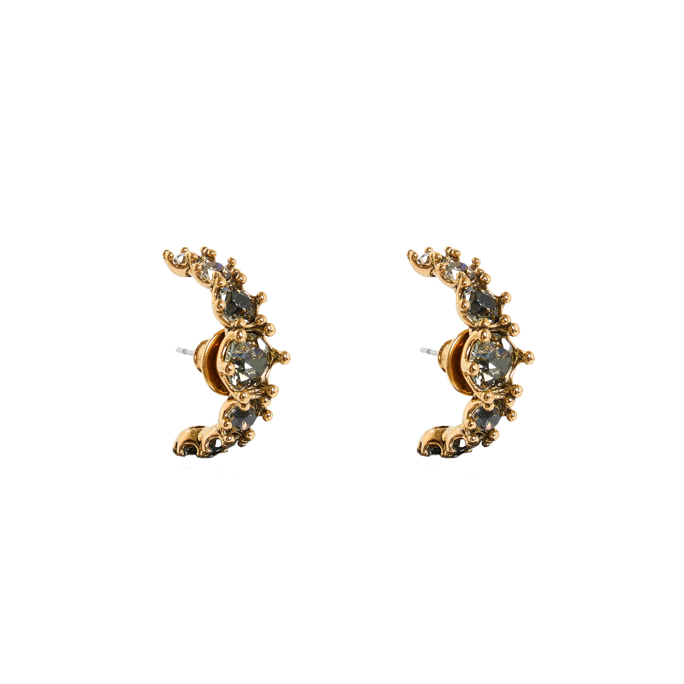 BRINCO HIBISCO ENCAIXE STRASS OURO