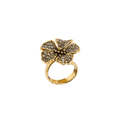 ANEL HIBISCO P CRAVEJADO OURO