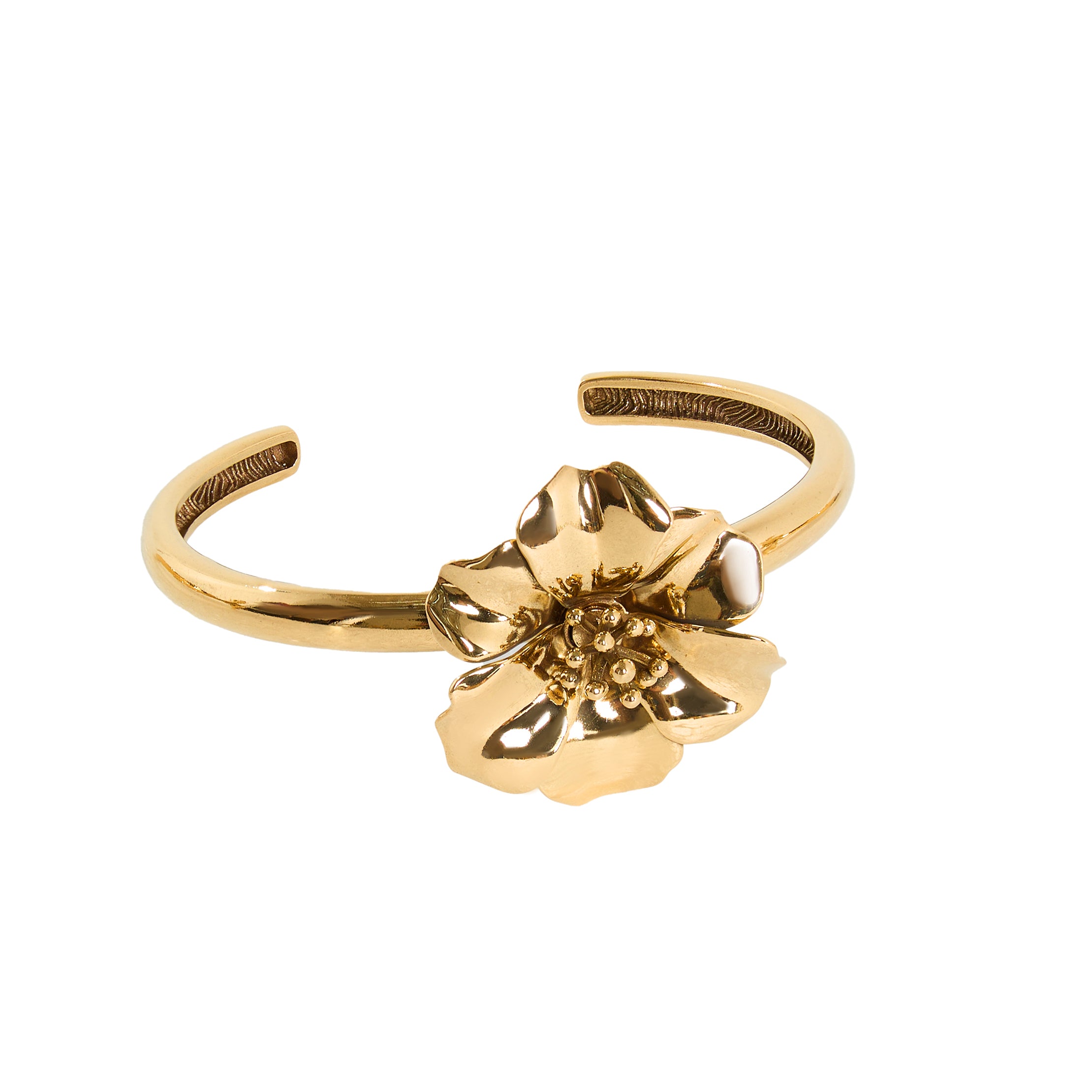 BRACELETE HIBISCO M POLIDO ENCAIXE OURO
