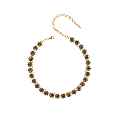 COLAR HIBISCO RIVIERA CONCEITO M STRASS OURO